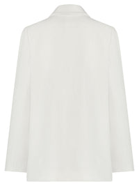 Blazer mit Satin-Drapierung | creme