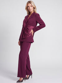 Blazer mit Satin-Drapierung | weinrot