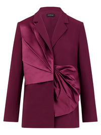 Blazer mit Satin-Drapierung | weinrot