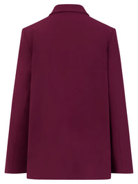 Blazer mit Satin-Drapierung | weinrot