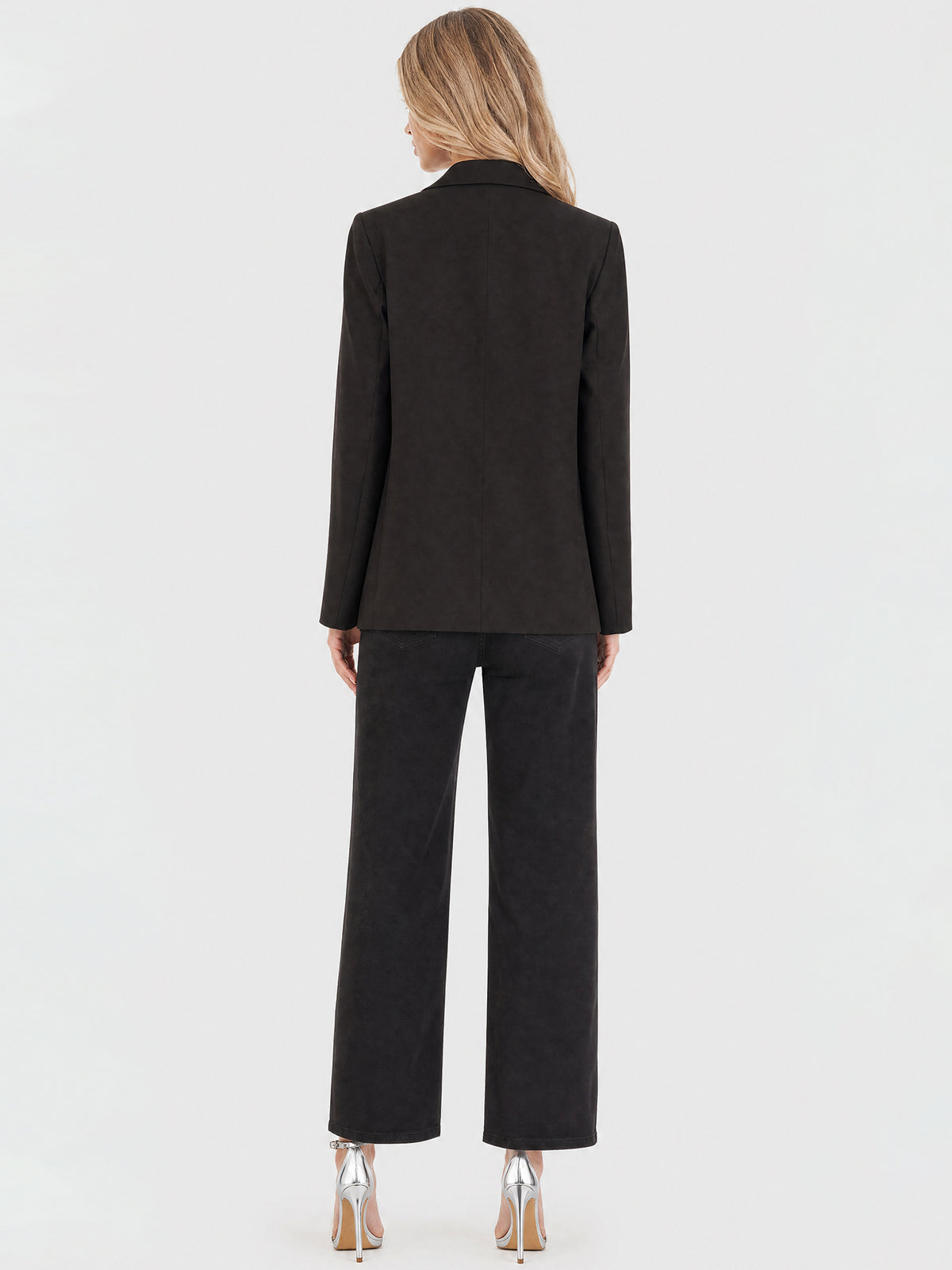 Blazer mit Satin-Drapierung | schwarz