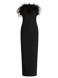 APART Bandeau-Abendkleid mit Federboa | schwarz