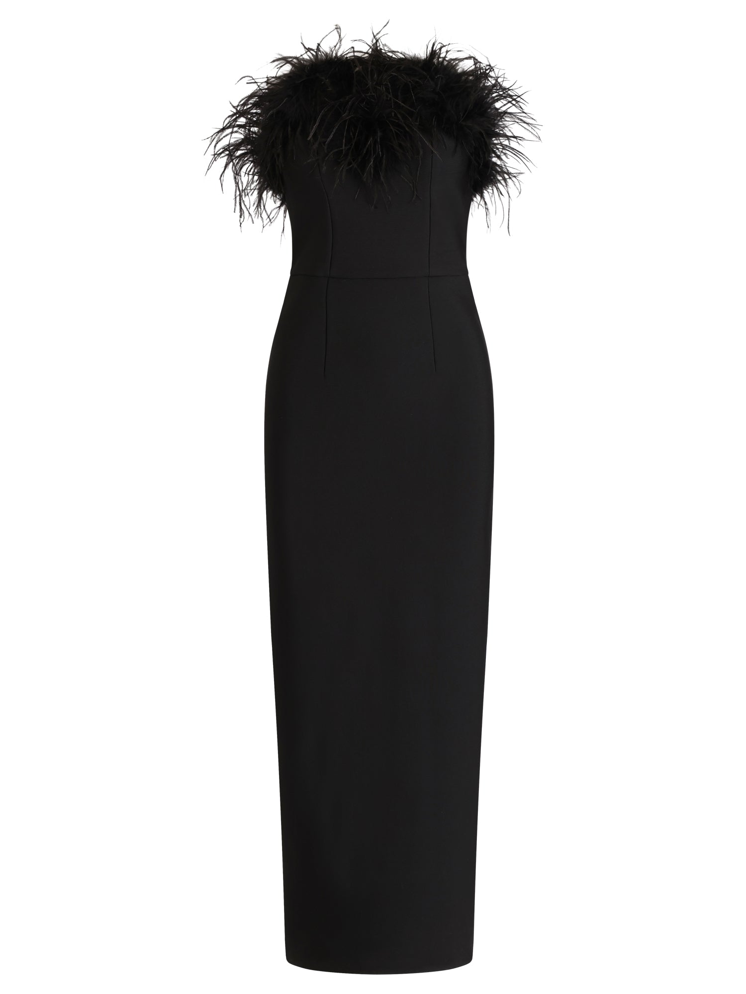 APART Bandeau-Abendkleid mit Federboa | schwarz