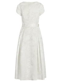 APART Kurzes Hochzeitskleid aus Jacquard mit Gürtel | creme