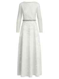 APART Langes Hochzeitskleid aus Mesh und Jacquard | creme