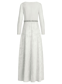 APART Langes Hochzeitskleid aus Mesh und Jacquard | creme