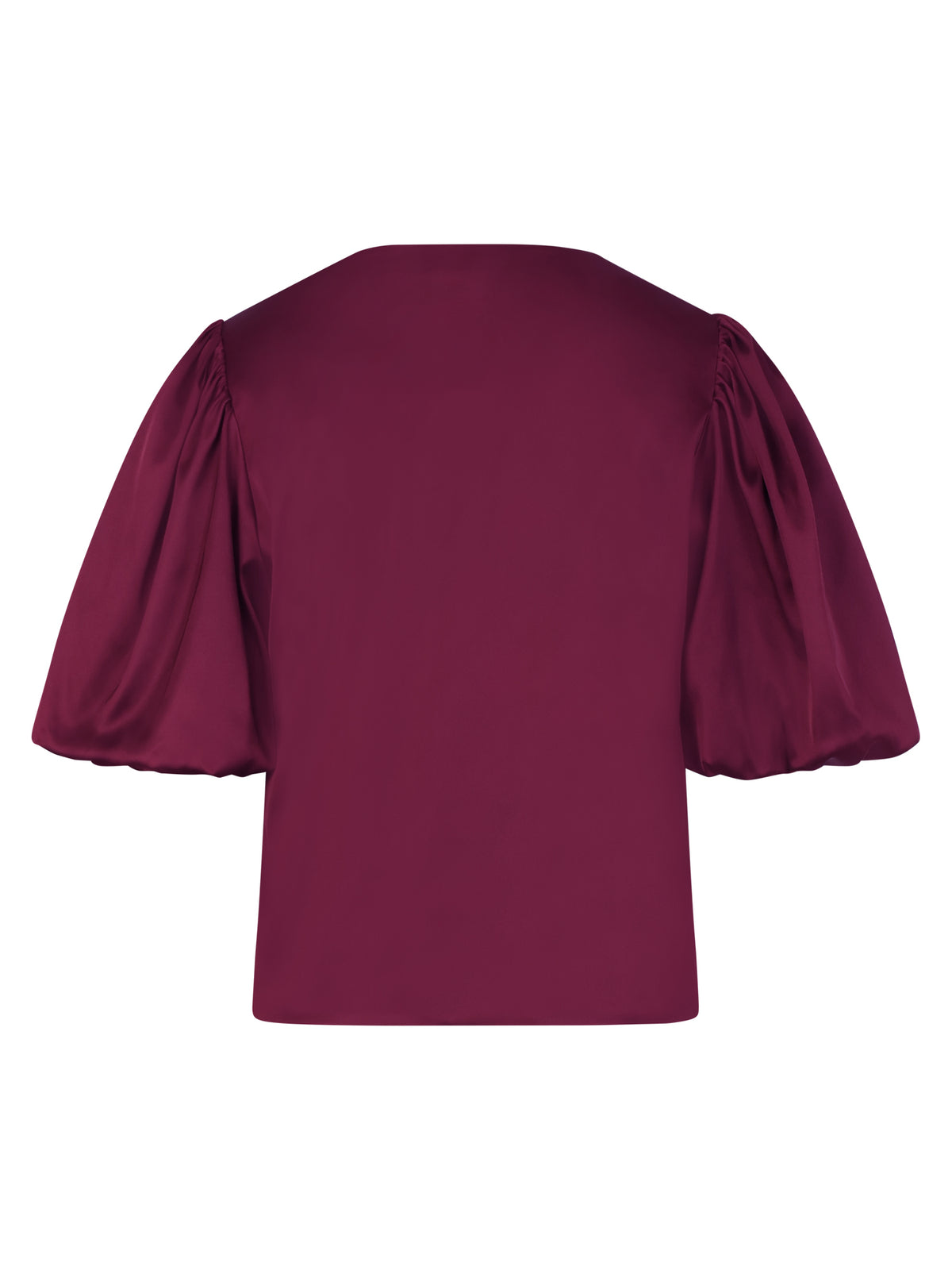 Satinbluse im Jacken-Stil | weinrot