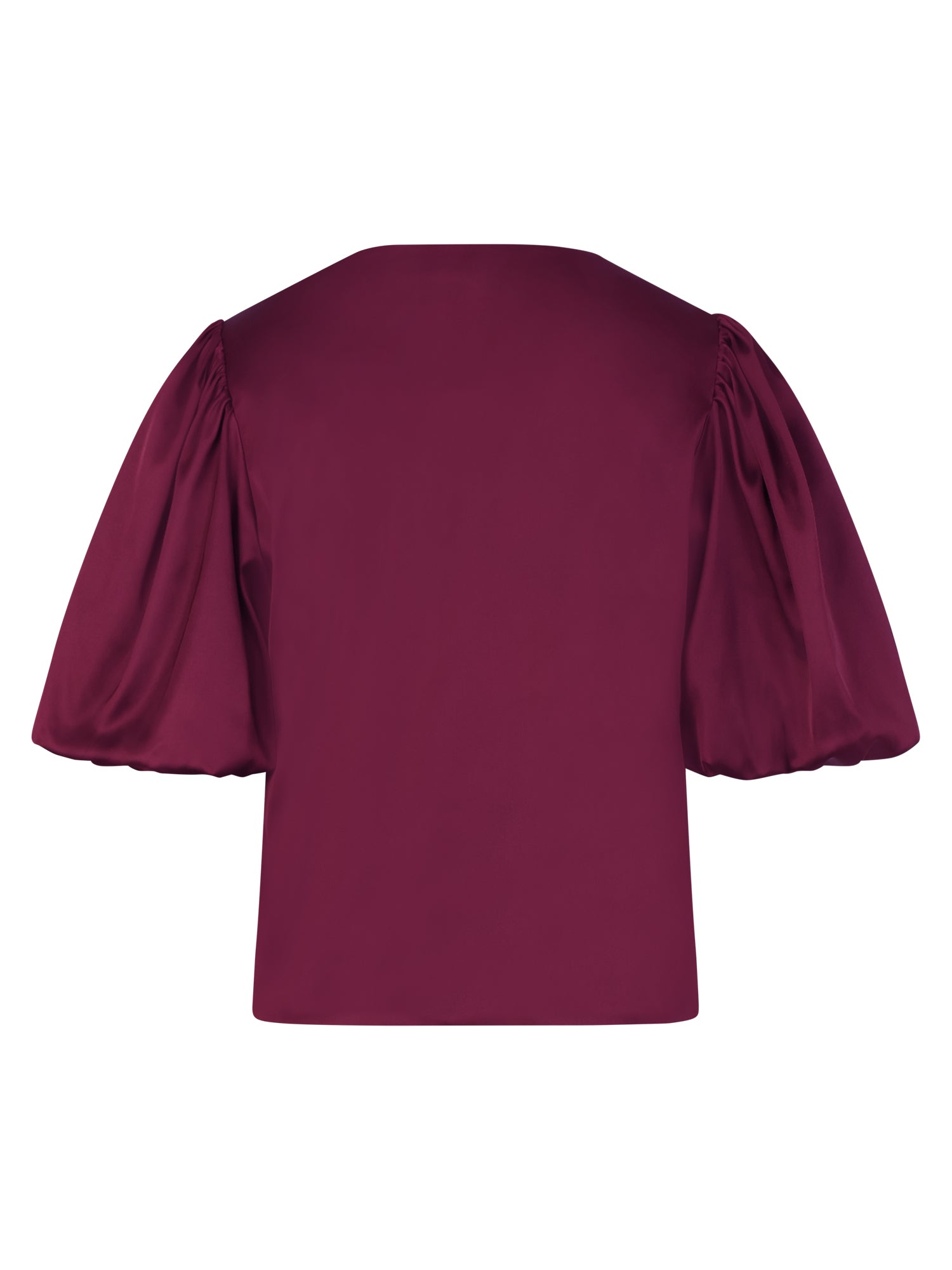 Satinbluse im Jacken-Stil | weinrot