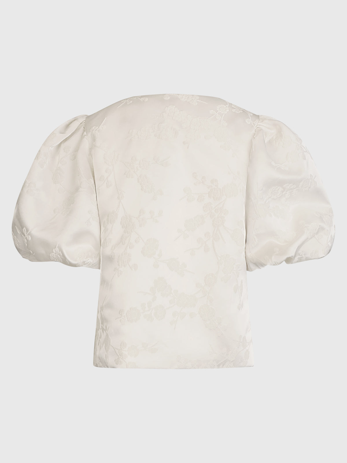 Jacquard-Blazer im Blusen-Stil mit Puffärmeln | creme