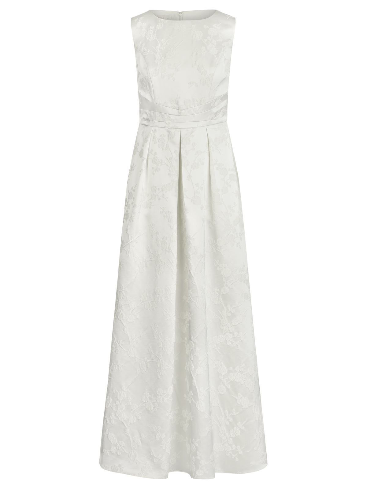 APART Langes Jacquardkleid mit Blütendessin | creme