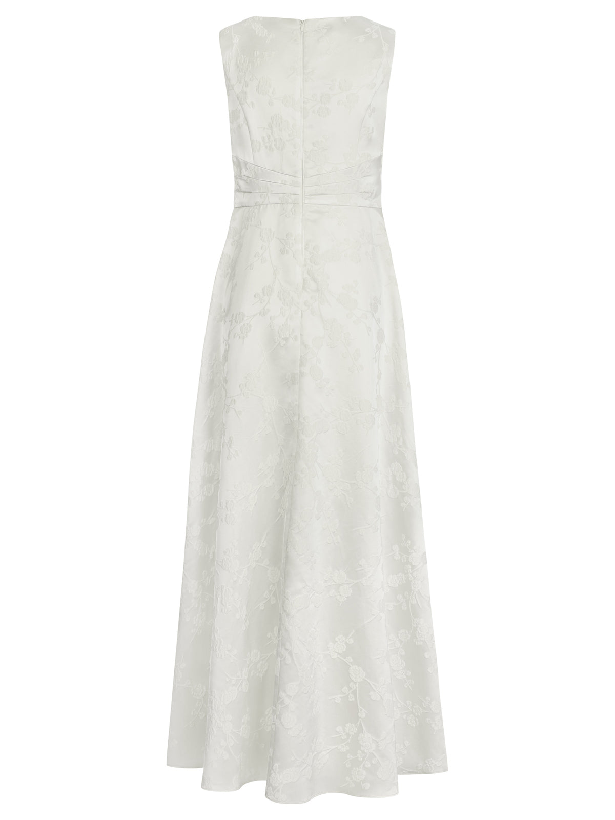 APART Langes Jacquardkleid mit Blütendessin | creme