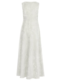 APART Langes Jacquardkleid mit Blütendessin | creme