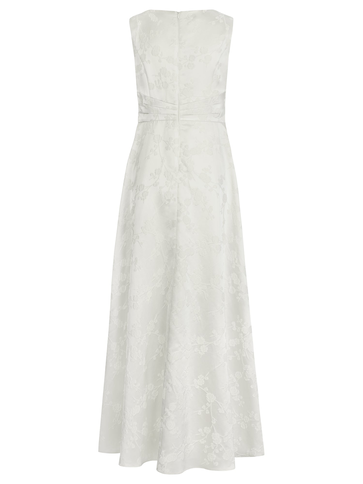 APART Langes Jacquardkleid mit Blütendessin | creme