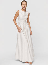 APART Langes Jacquardkleid mit Blütendessin | creme