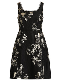 APART Cocktailkleid aus floralem Jacquard | schwarz-gold