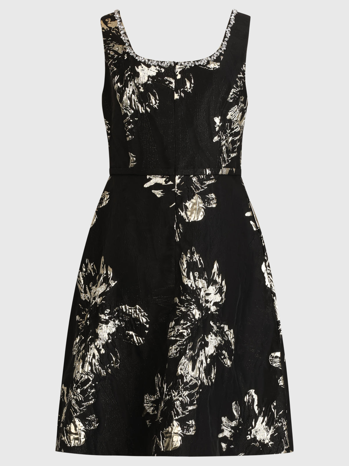 APART Cocktailkleid aus floralem Jacquard | schwarz-gold