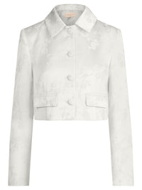 Jacquard-Bolero im leicht sportlichen Stil | creme