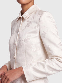 Jacquard-Bolero im leicht sportlichen Stil | creme