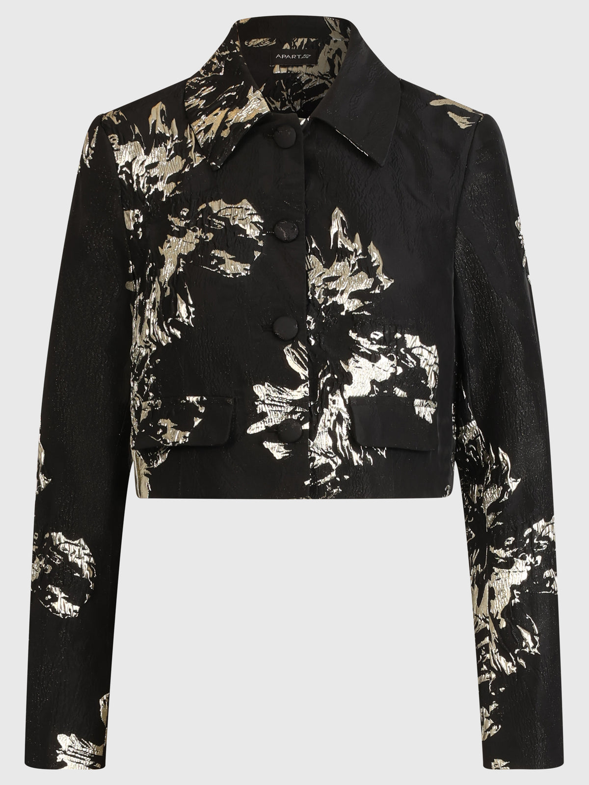 Jacquard-Bolero mit Metallic-Effekt | schwarz-gold