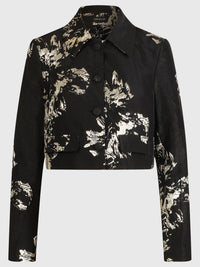 Jacquard-Bolero mit Metallic-Effekt | schwarz-gold
