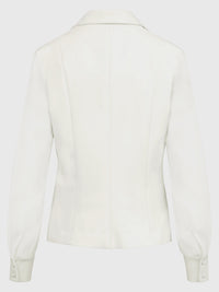 Taillierter Blazer mit Chiffonärmeln | creme