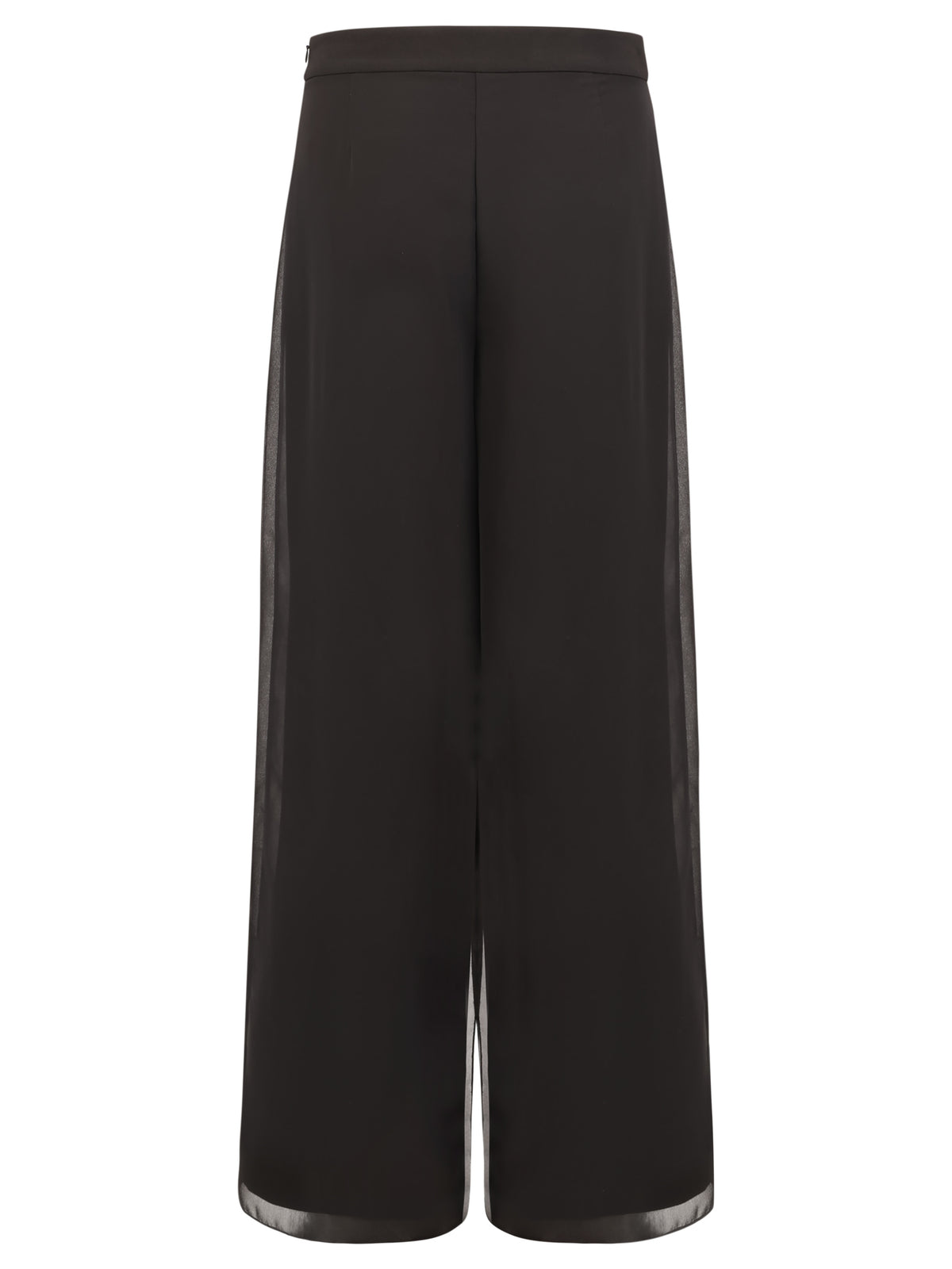 Weite Hose mit Chiffon-Layer | schwarz
