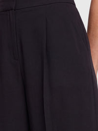 Weite Hose mit Chiffon-Layer | schwarz