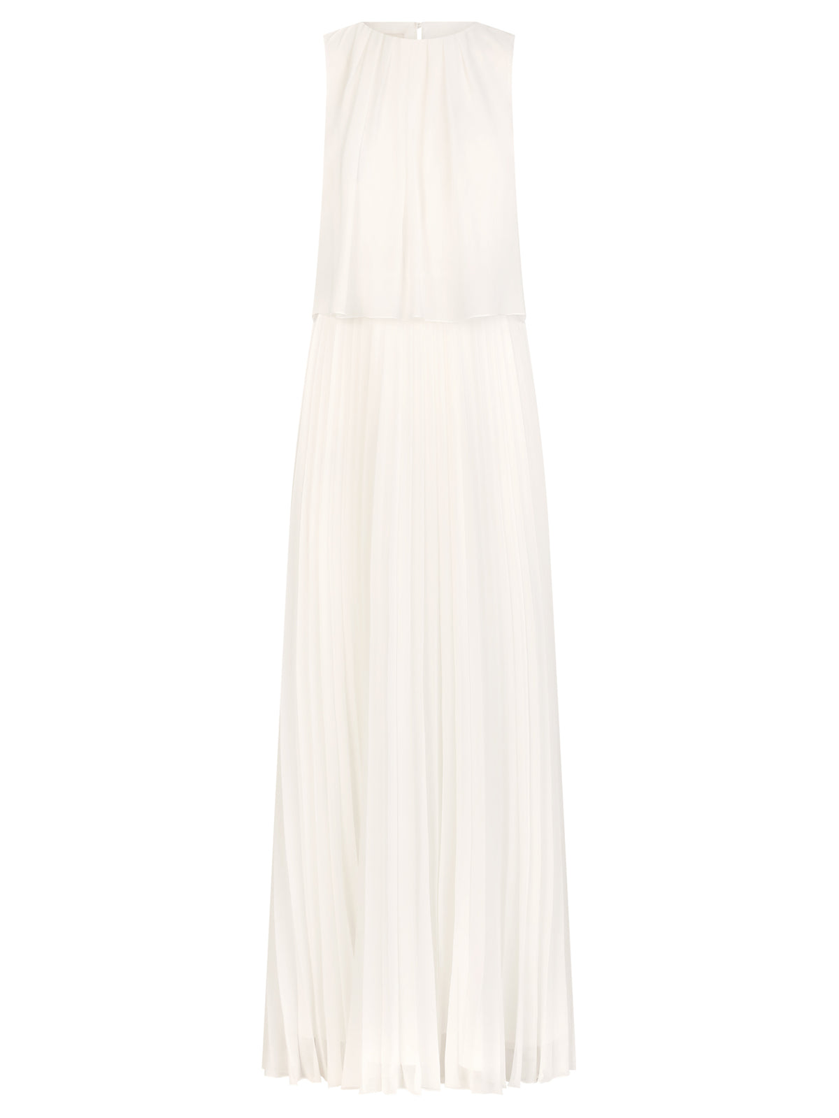 APART Ärmelloses Chiffonkleid mit Plisseerock | creme