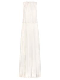 APART Ärmelloses Chiffonkleid mit Plisseerock | creme