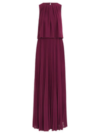 APART Ärmelloses Chiffonkleid mit Plisseerock | weinrot