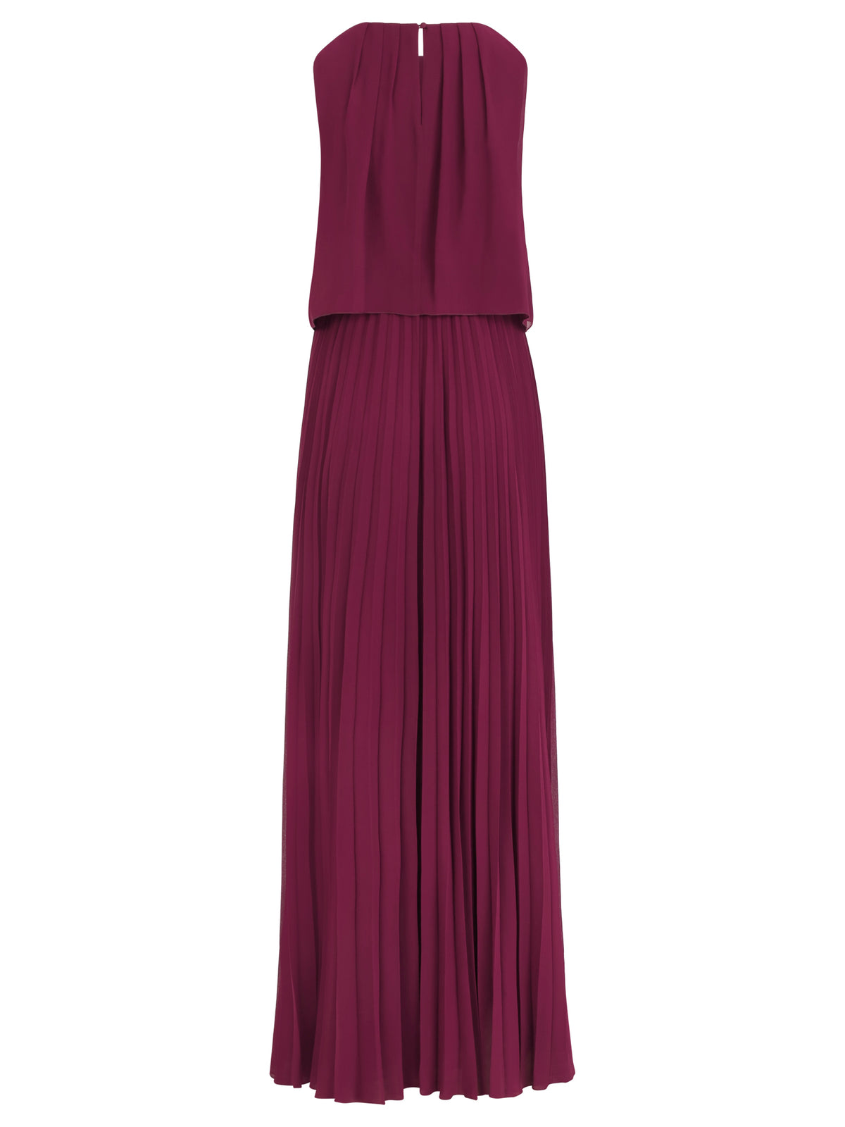 APART Ärmelloses Chiffonkleid mit Plisseerock | weinrot