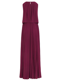 APART Ärmelloses Chiffonkleid mit Plisseerock | weinrot