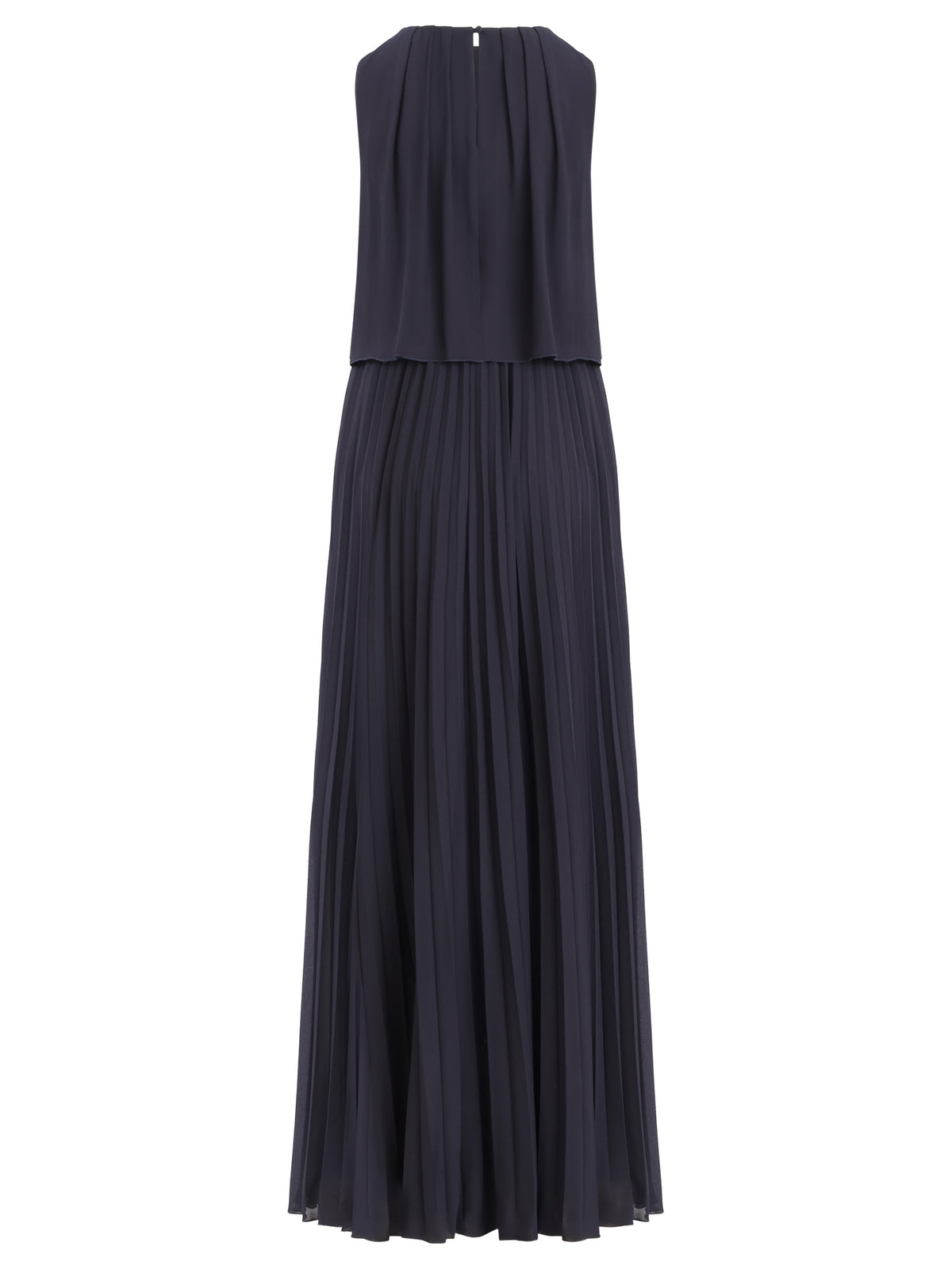 APART Ärmelloses Chiffonkleid mit Plisseerock | nachtblau