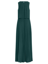 APART Ärmelloses Chiffonkleid mit Plisseerock | emerald