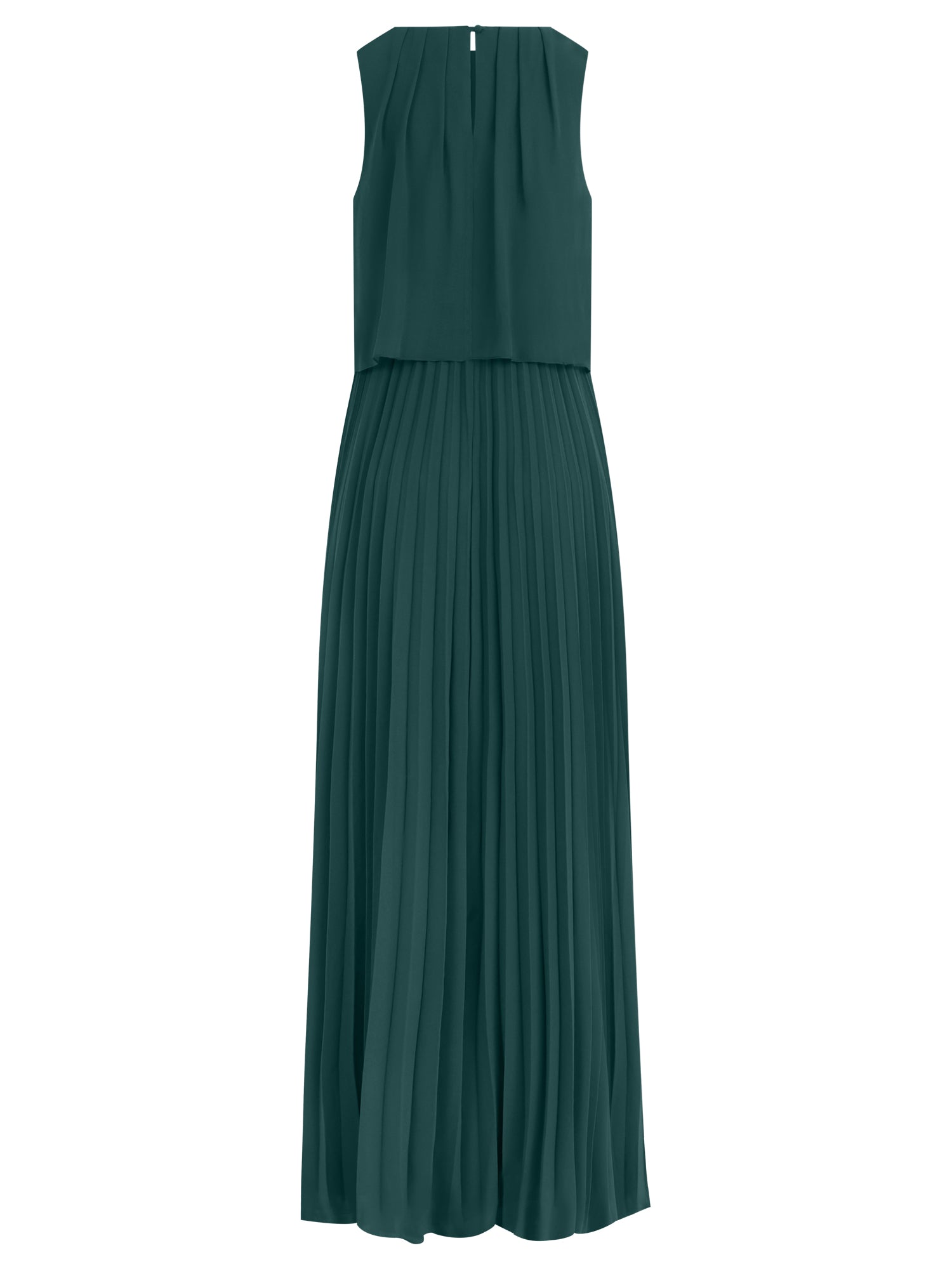 APART Ärmelloses Chiffonkleid mit Plisseerock | emerald