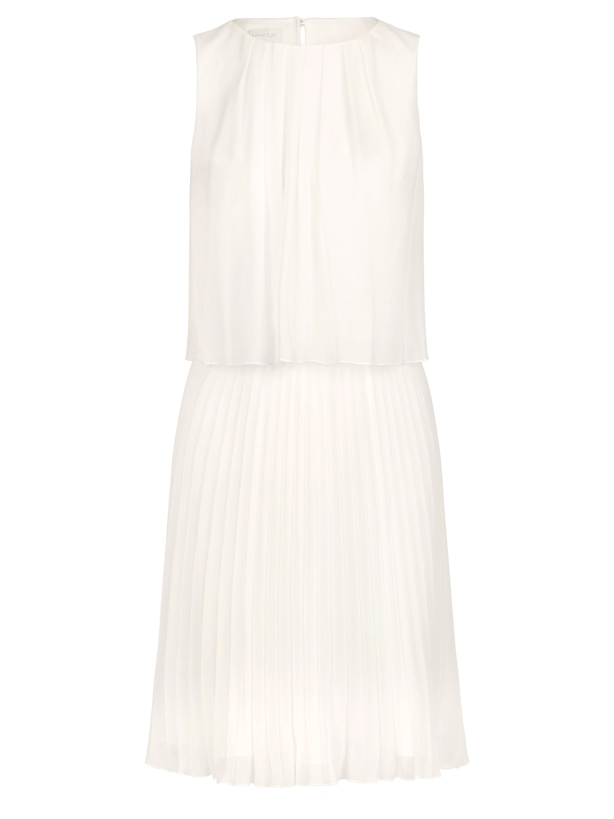 APART Plisseekleid mit Chiffon-Overlay | creme