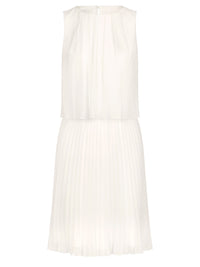 APART Plisseekleid mit Chiffon-Overlay | creme