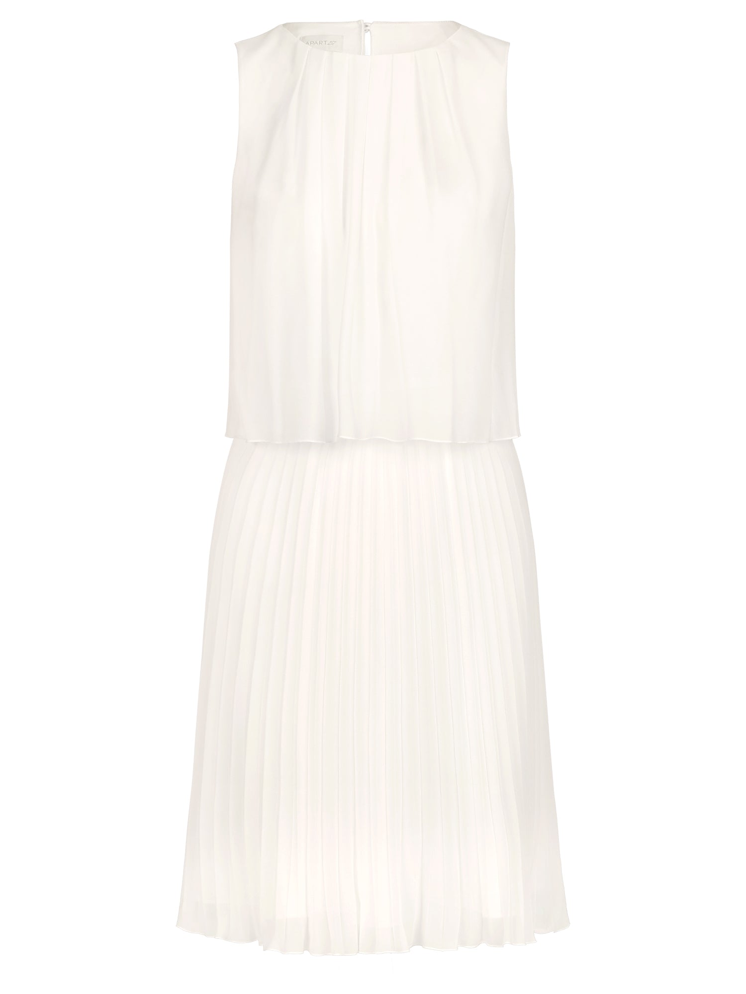 APART Plisseekleid mit Chiffon-Overlay | creme