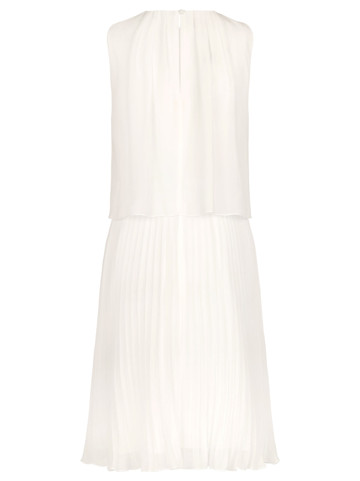APART Plisseekleid mit Chiffon-Overlay | creme