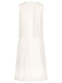 APART Plisseekleid mit Chiffon-Overlay | creme