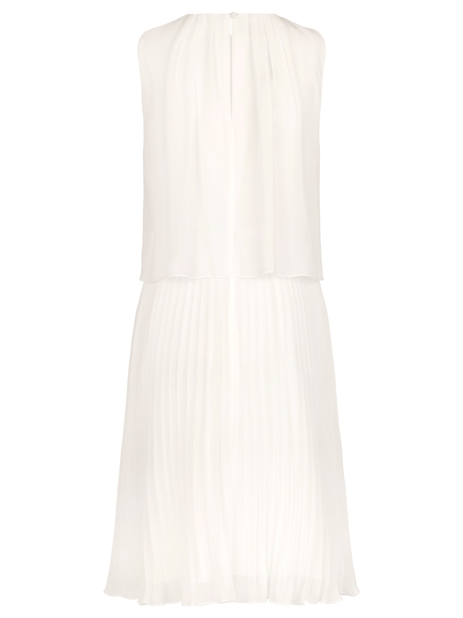 APART Plisseekleid mit Chiffon-Overlay | creme