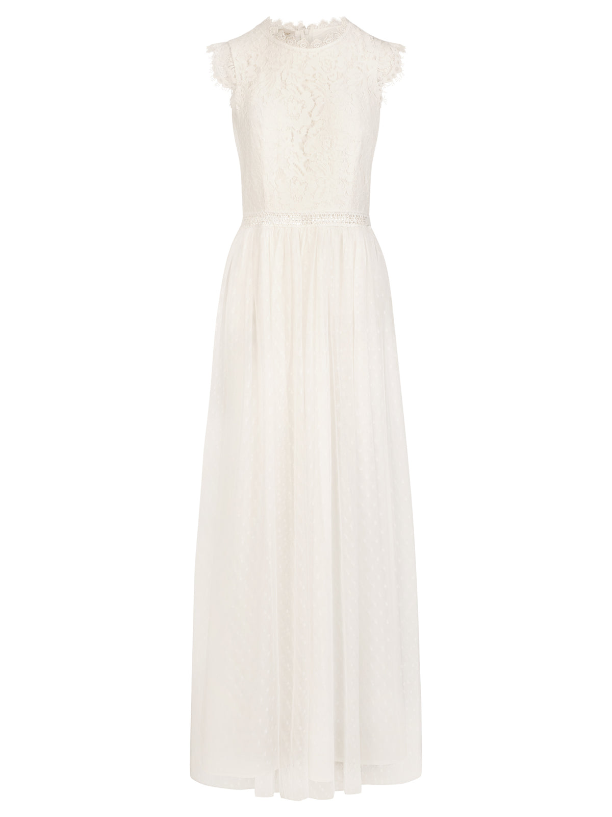 Brautkleid aus plastischer Spitze und weichem Tüll | creme