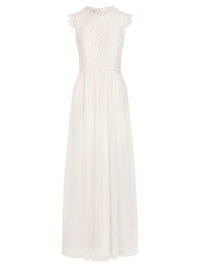 Brautkleid aus plastischer Spitze und weichem Tüll | creme
