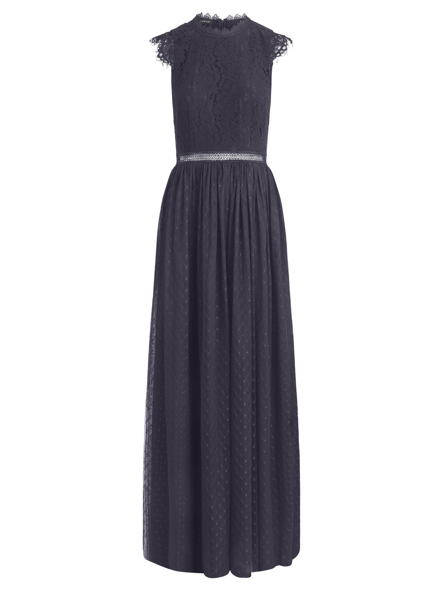 Kleid aus plastischer Spitze und weichem Tüll | nachtblau