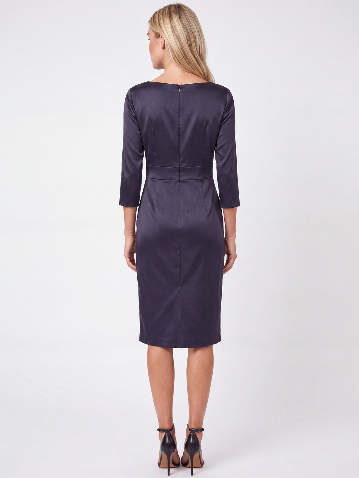 APART Kleid aus elastischem Satin | nachtblau