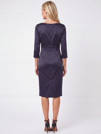 APART Kleid aus elastischem Satin | nachtblau
