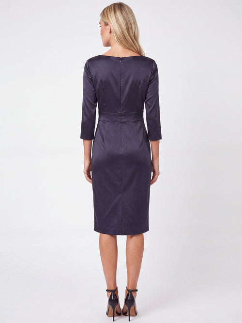 APART Kleid aus elastischem Satin | nachtblau image 1
