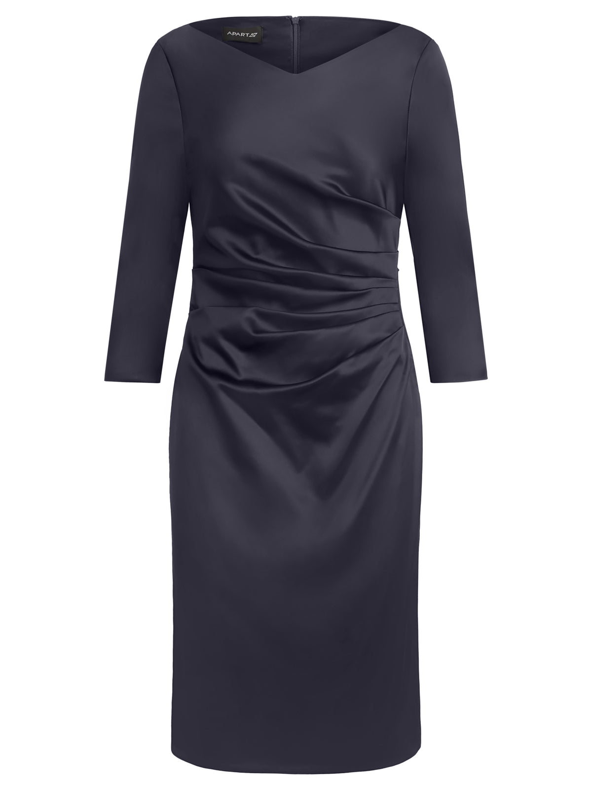 APART Kleid aus elastischem Satin | nachtblau