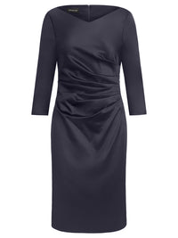 APART Kleid aus elastischem Satin | nachtblau