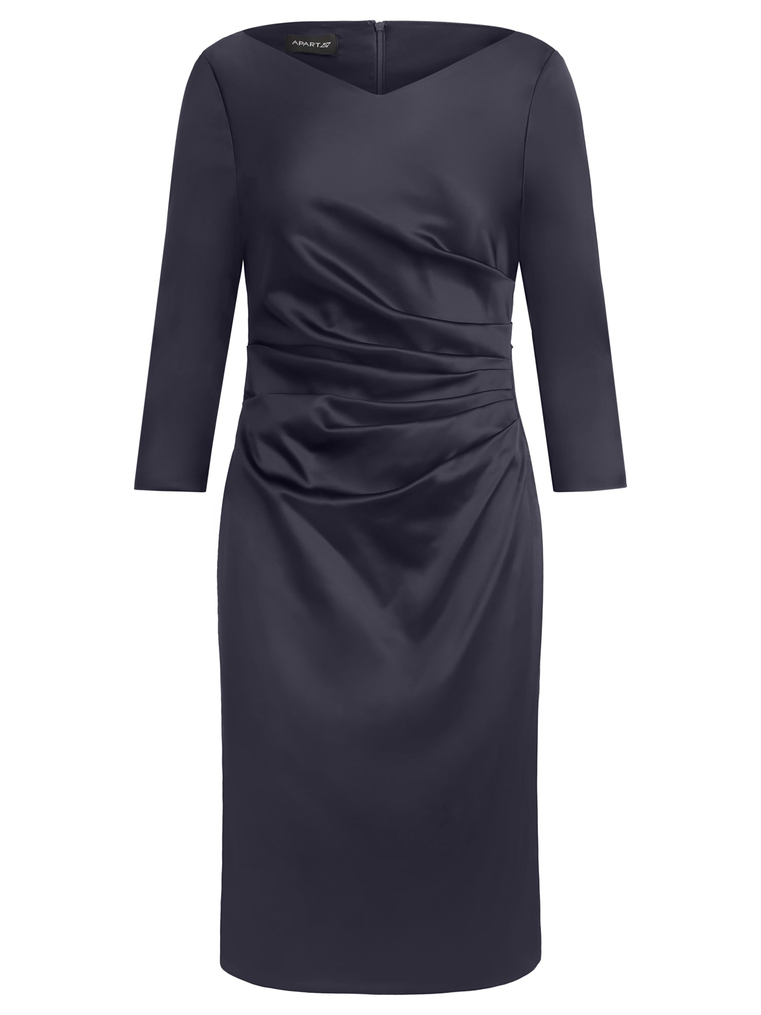 APART Kleid aus elastischem Satin | nachtblau